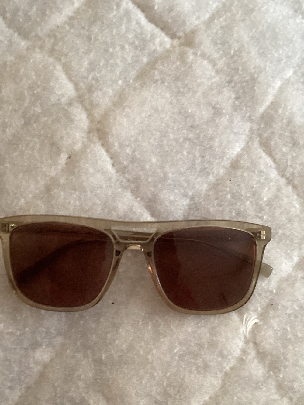 Saint Laurent Clear Frame Brown Lens Sunglasses